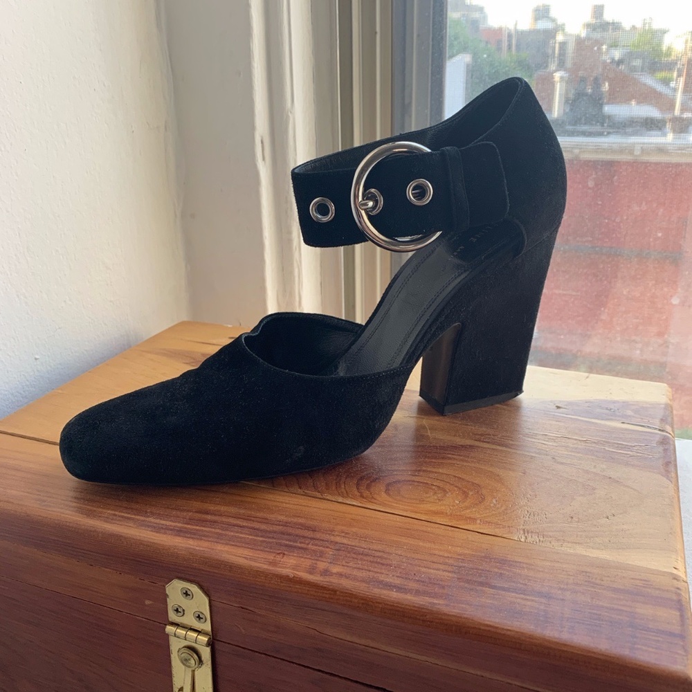 Celine Black Suede Pumps